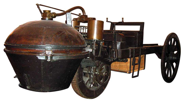 キュニョーの砲車：1771年修復後の2号車 パリ工芸博物館展示（ウィキペディアより）
